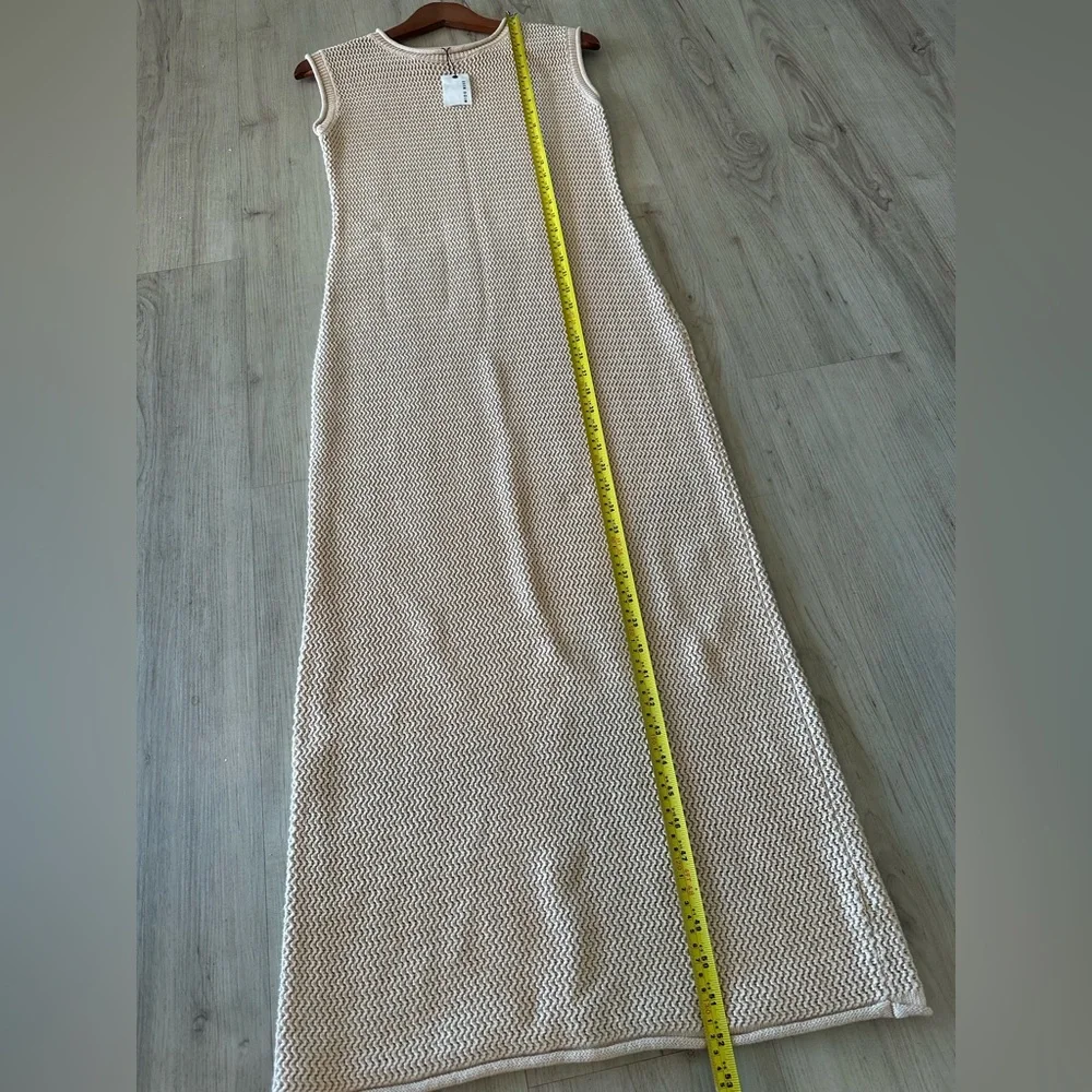 NWT Miou Muse The Palma Crochet Knit Sleeveless Sweater Dress size M - Picture 11 of 11